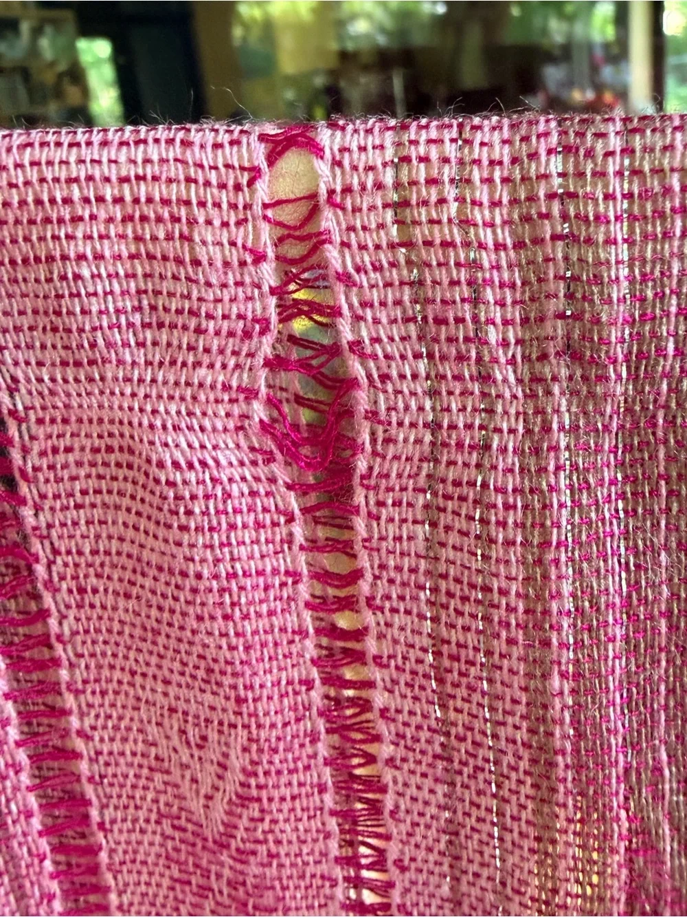 Magenta Lightweight Fringe Wrap Scarf
